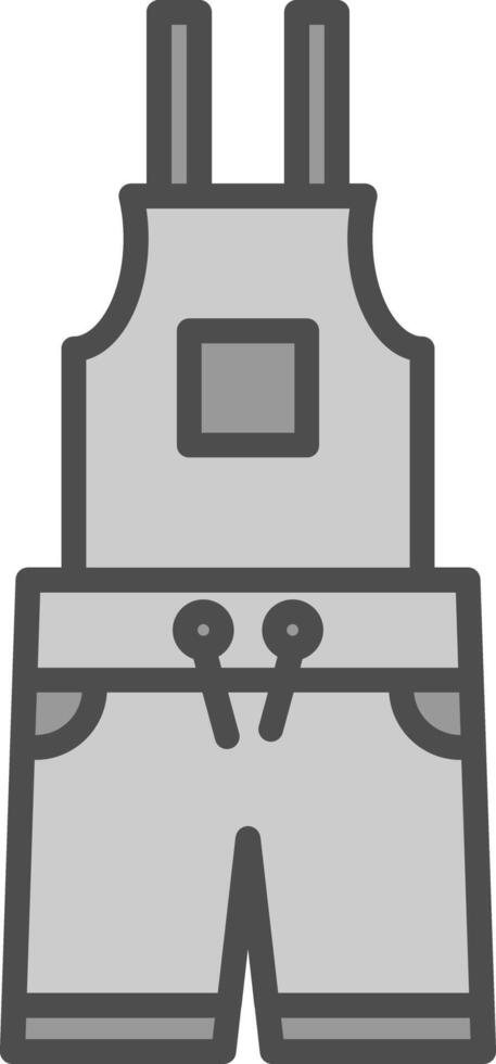 Dungarees Line Filled Greyscale Icon Design vector