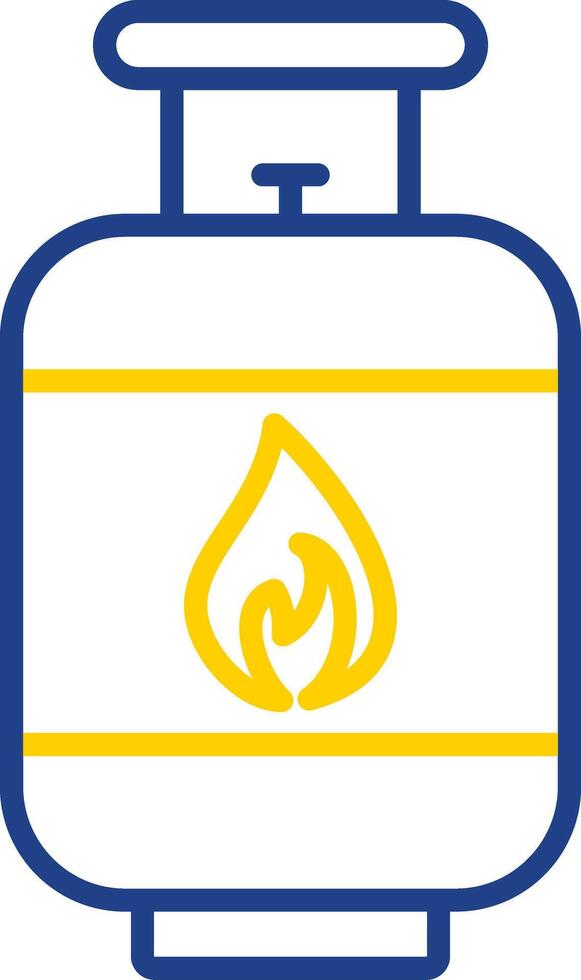Gas Cylinder Line Two Colour Icon Design vector