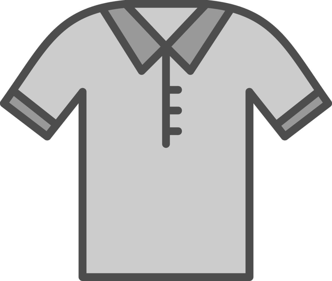 Polo Shirt Line Filled Greyscale Icon Design vector