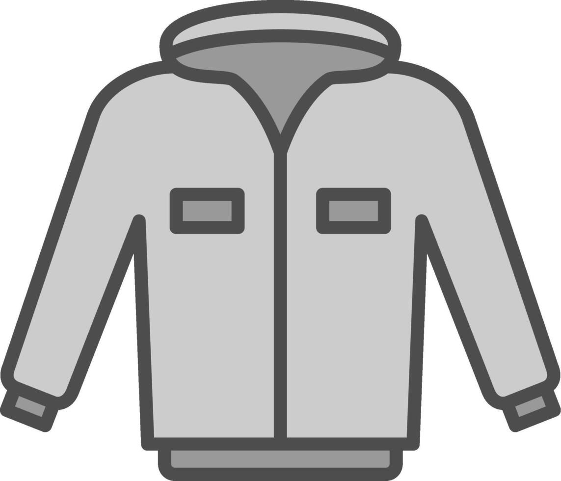 Jacket Line Filled Greyscale Icon Design vector