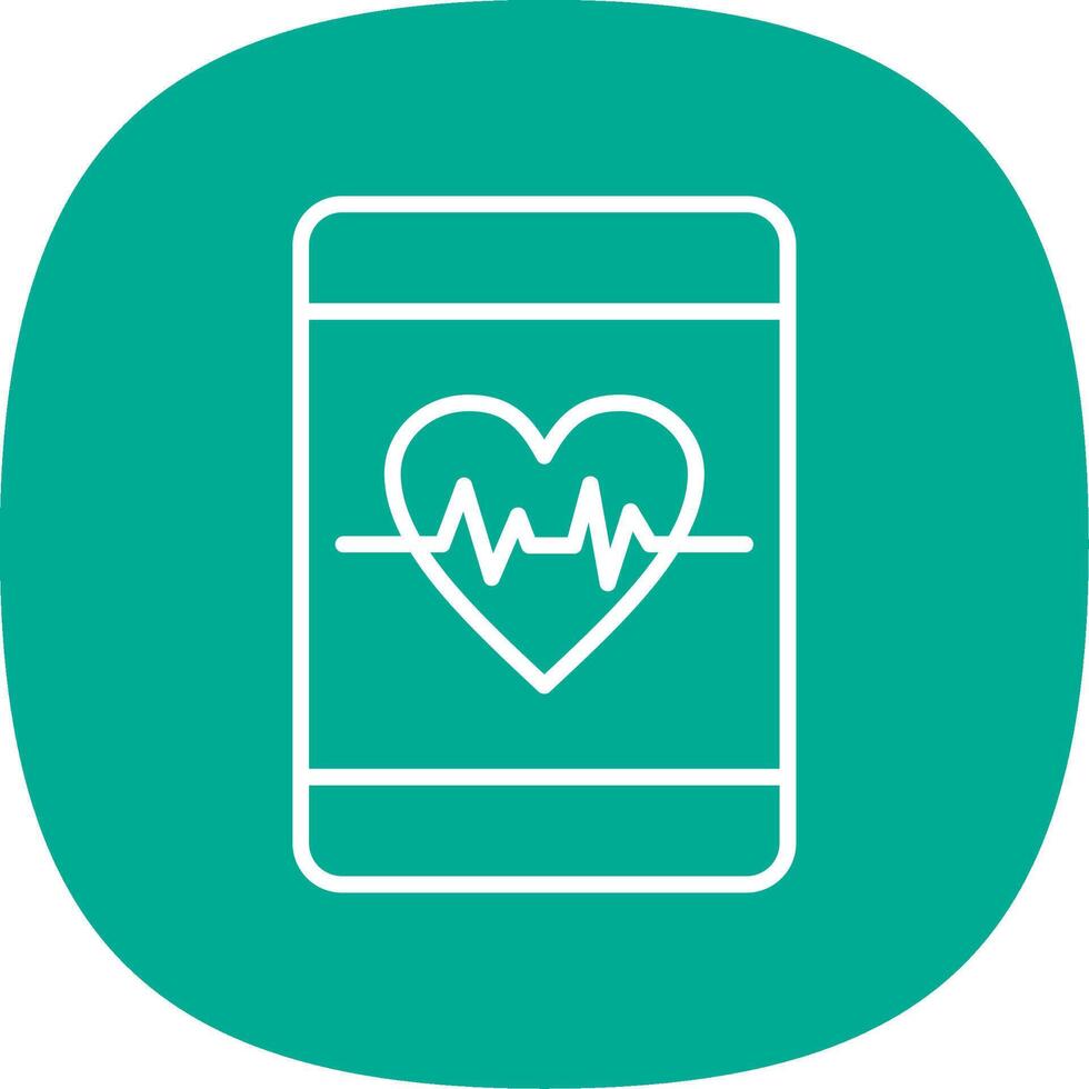 Heart Care Line Curve Icon Design vector