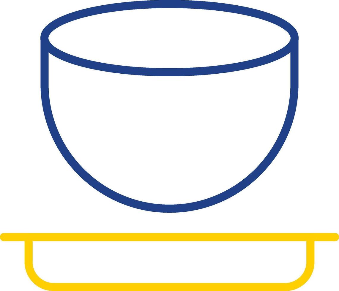 Bowl Line Two Colour Icon Design vector