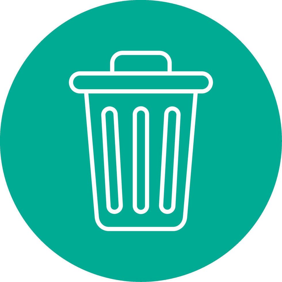 Dustbin Multi Color Circle Icon vector