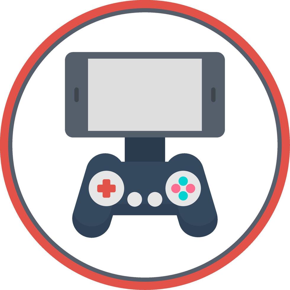 Mobile Game Flat Circle Icon vector