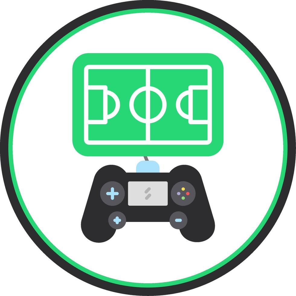Football Pitch Flat Circle Icon vector