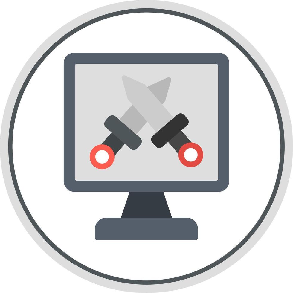 Monitor Screen Flat Circle Icon vector