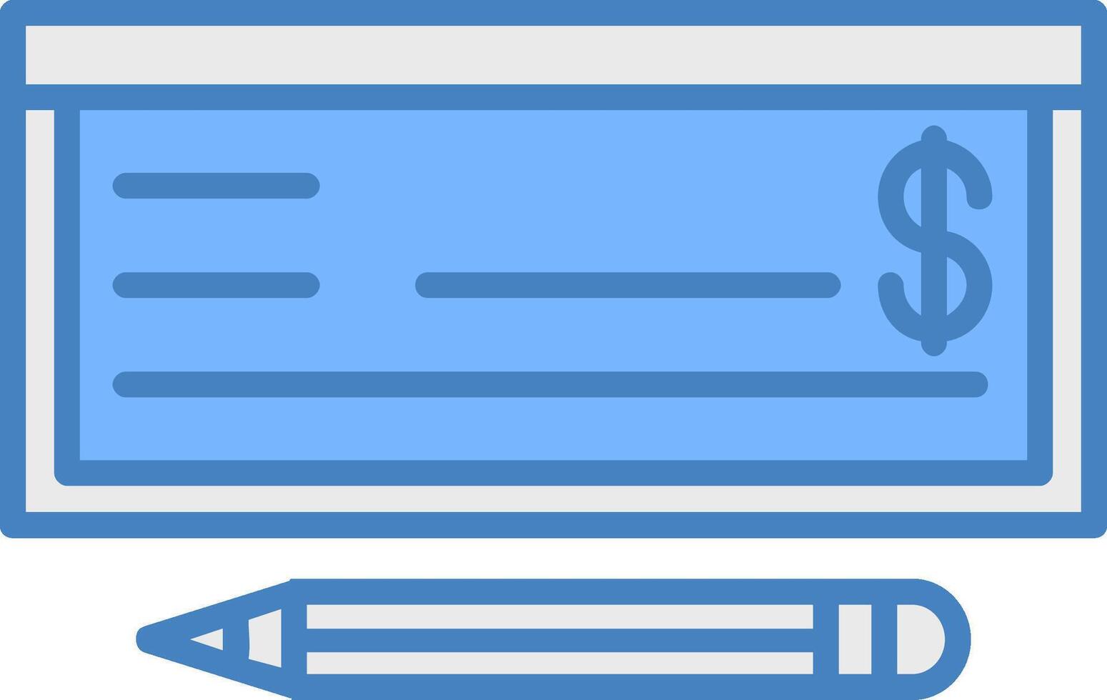 Money Check Line Filled Blue Icon vector