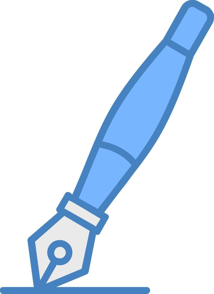 Ink Pen Line Filled Blue Icon vector