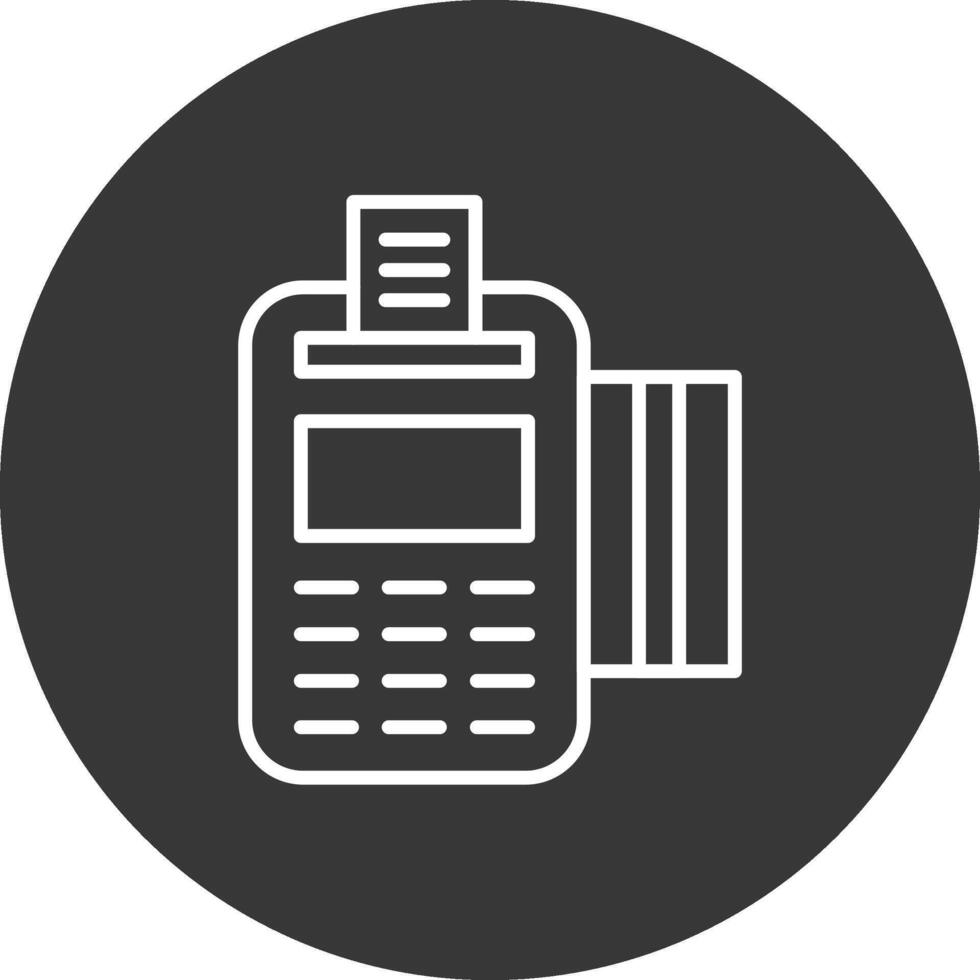 Pos Terminal Line Inverted Icon Design vector