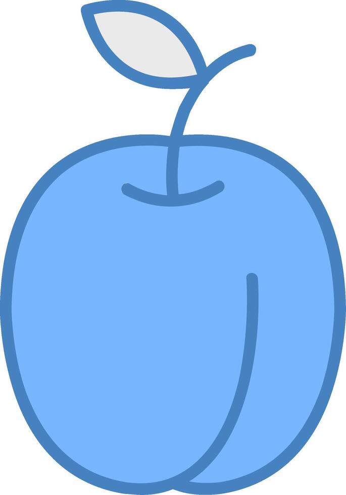 Plums Line Filled Blue Icon vector