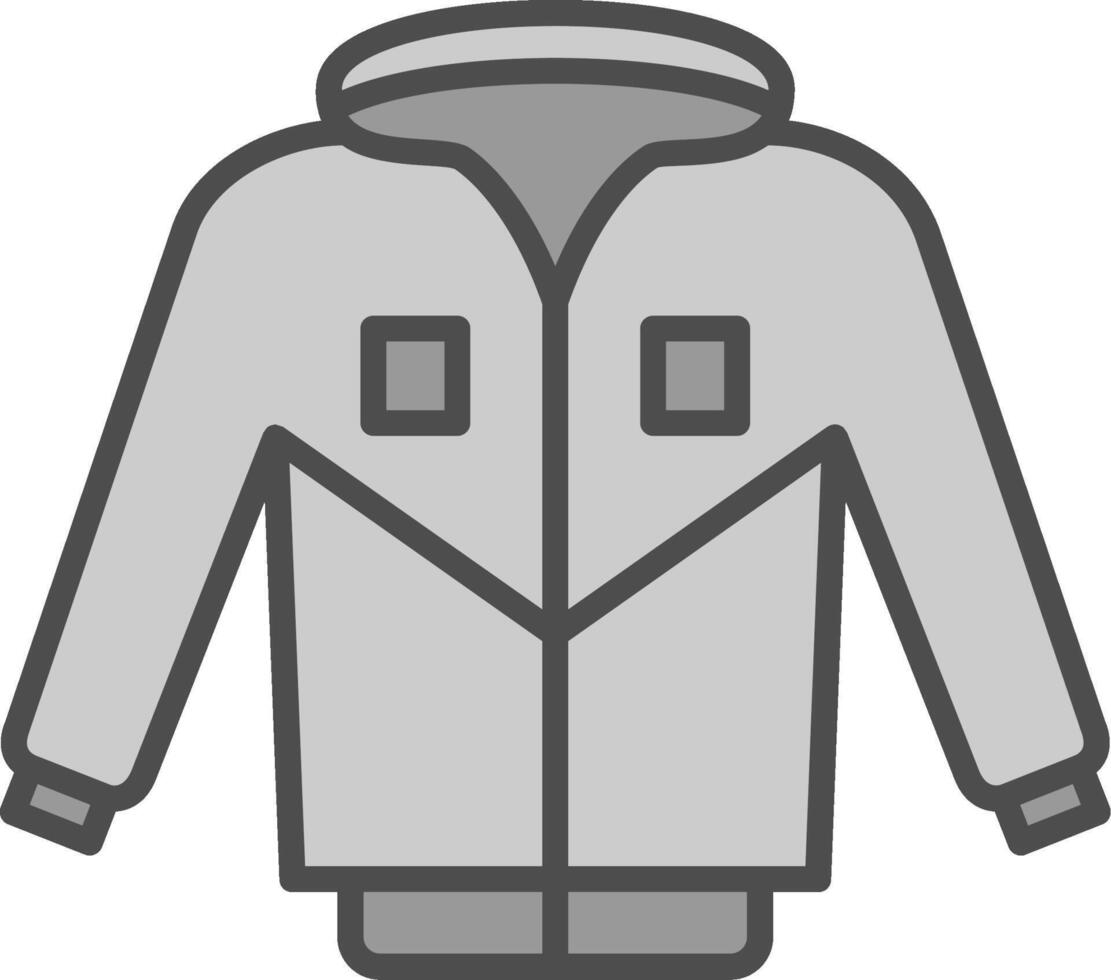 Jacket Line Filled Greyscale Icon Design vector