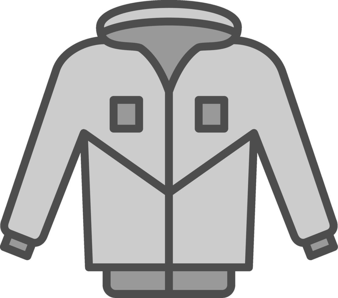 Jacket Line Filled Greyscale Icon Design vector