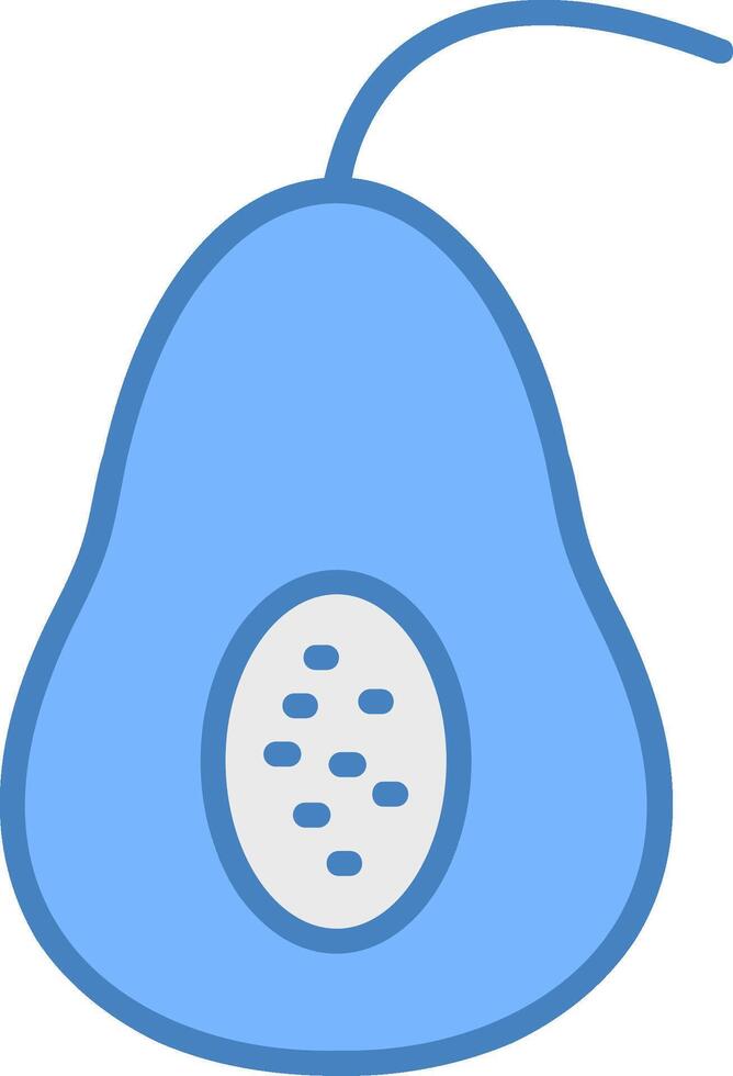 Papaya Line Filled Blue Icon vector