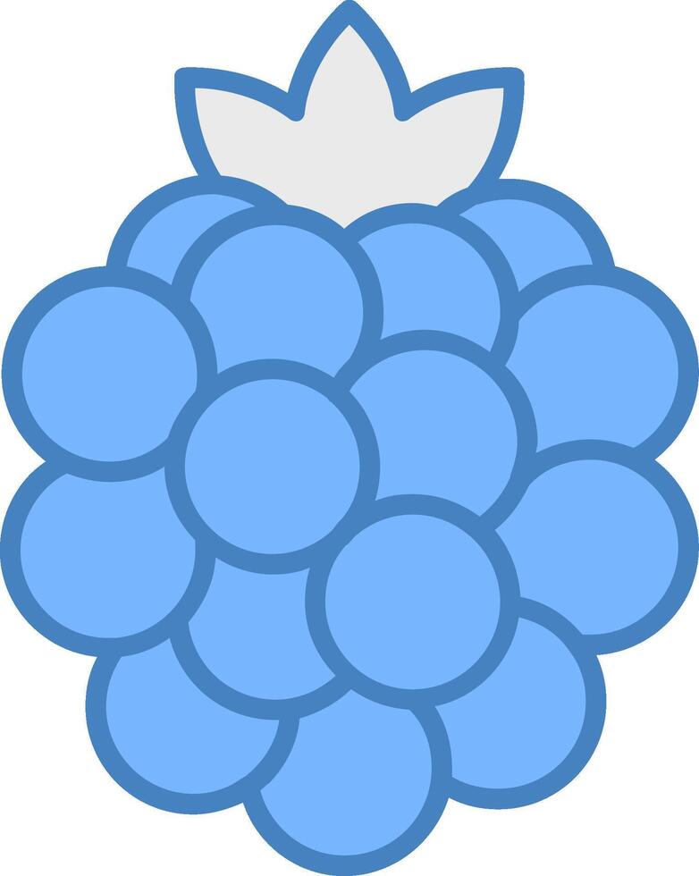 rasperías línea lleno azul icono vector