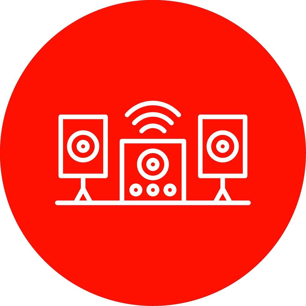 Audio System Multi Color Circle Icon vector