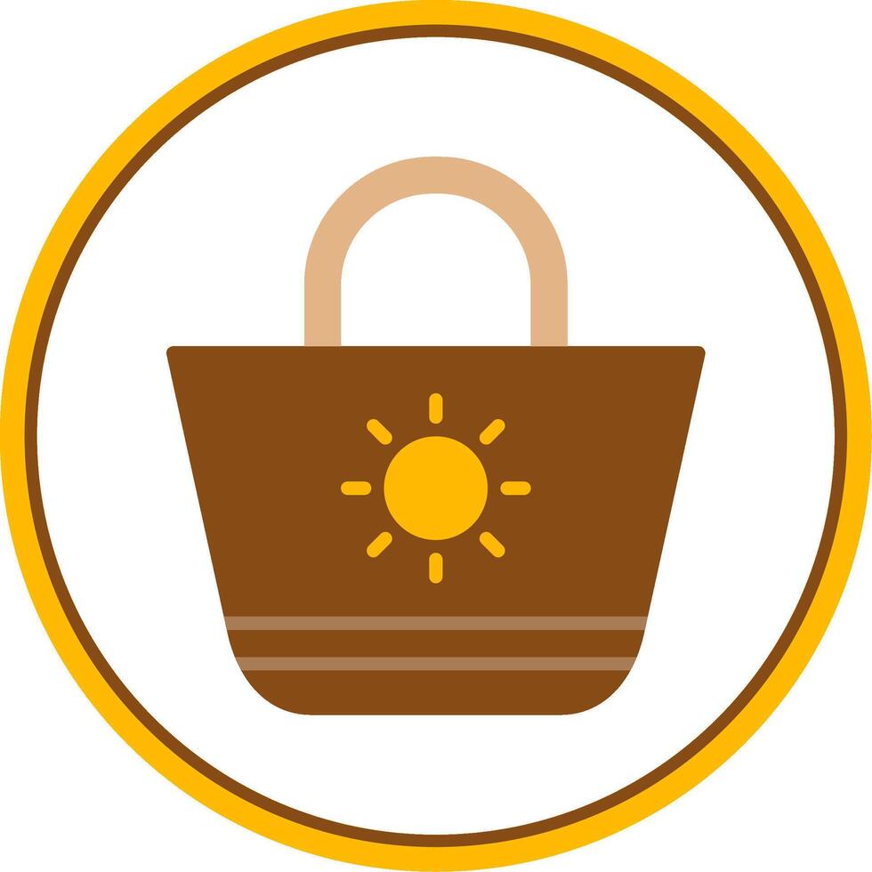 Beach Bag Flat Circle Icon vector