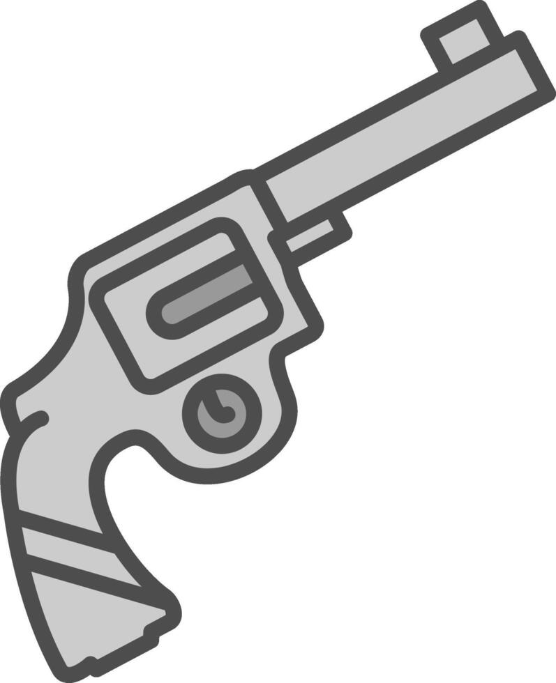 pistola línea lleno escala de grises icono diseño vector