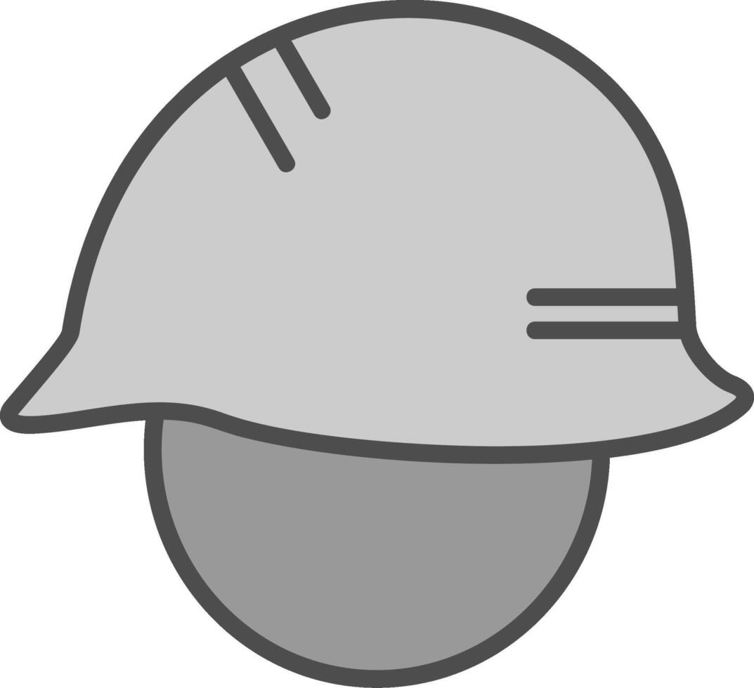 Helmet Line Filled Greyscale Icon Design vector