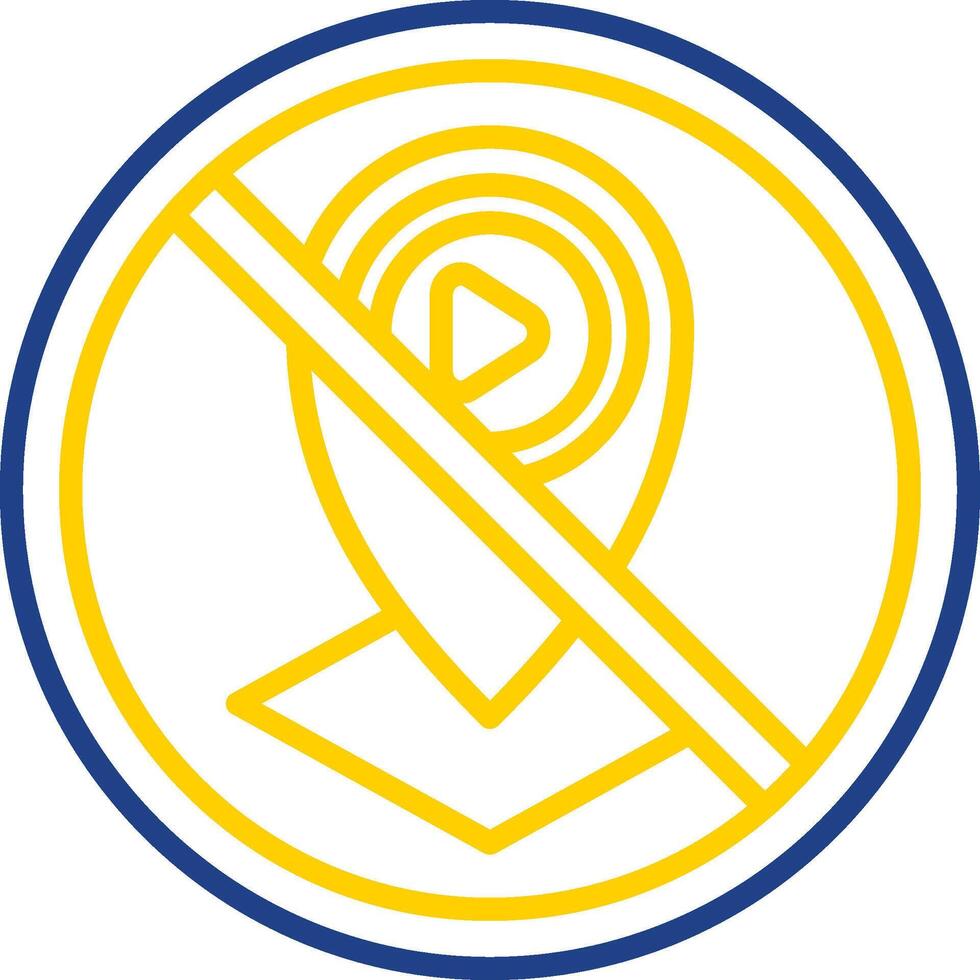 Prohibited Sign Line Two Colour Icon Design vector