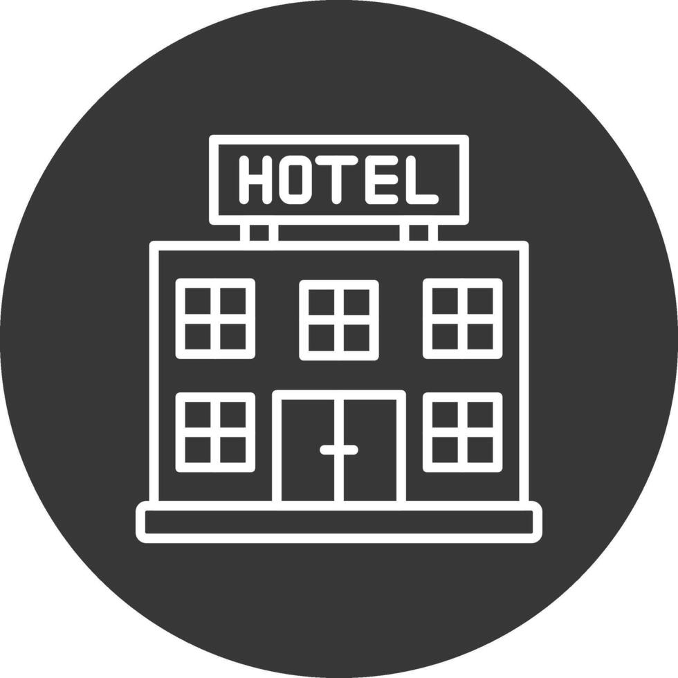 hotel línea invertido icono diseño vector