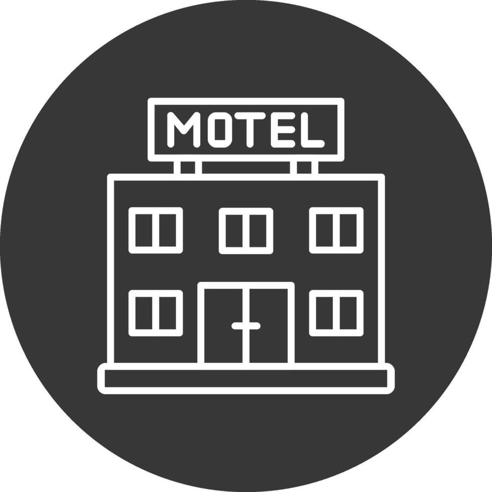 Motel Line Inverted Icon Design vector