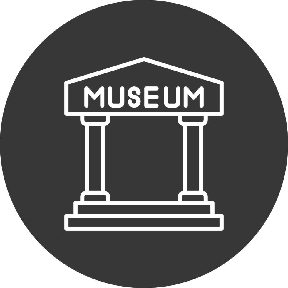 Museum Line Inverted Icon Design vector