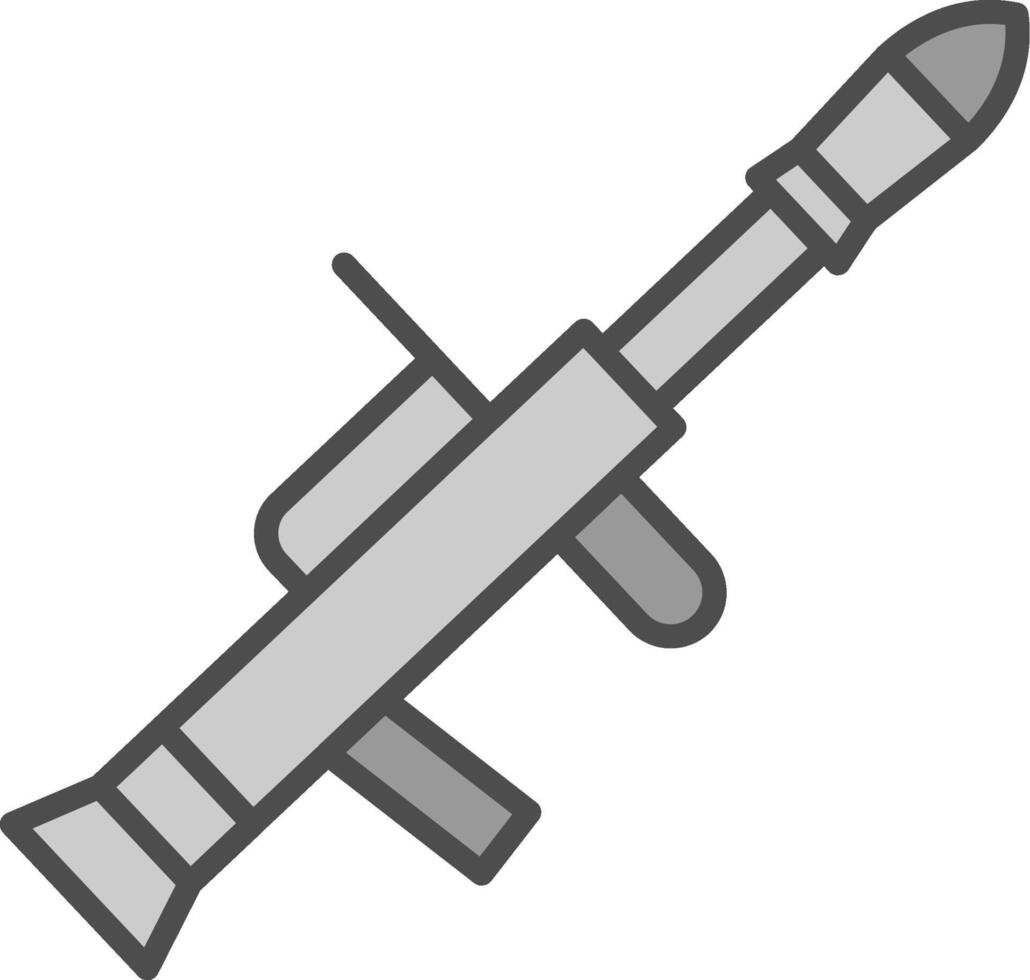 Gun Line Filled Greyscale Icon Design vector
