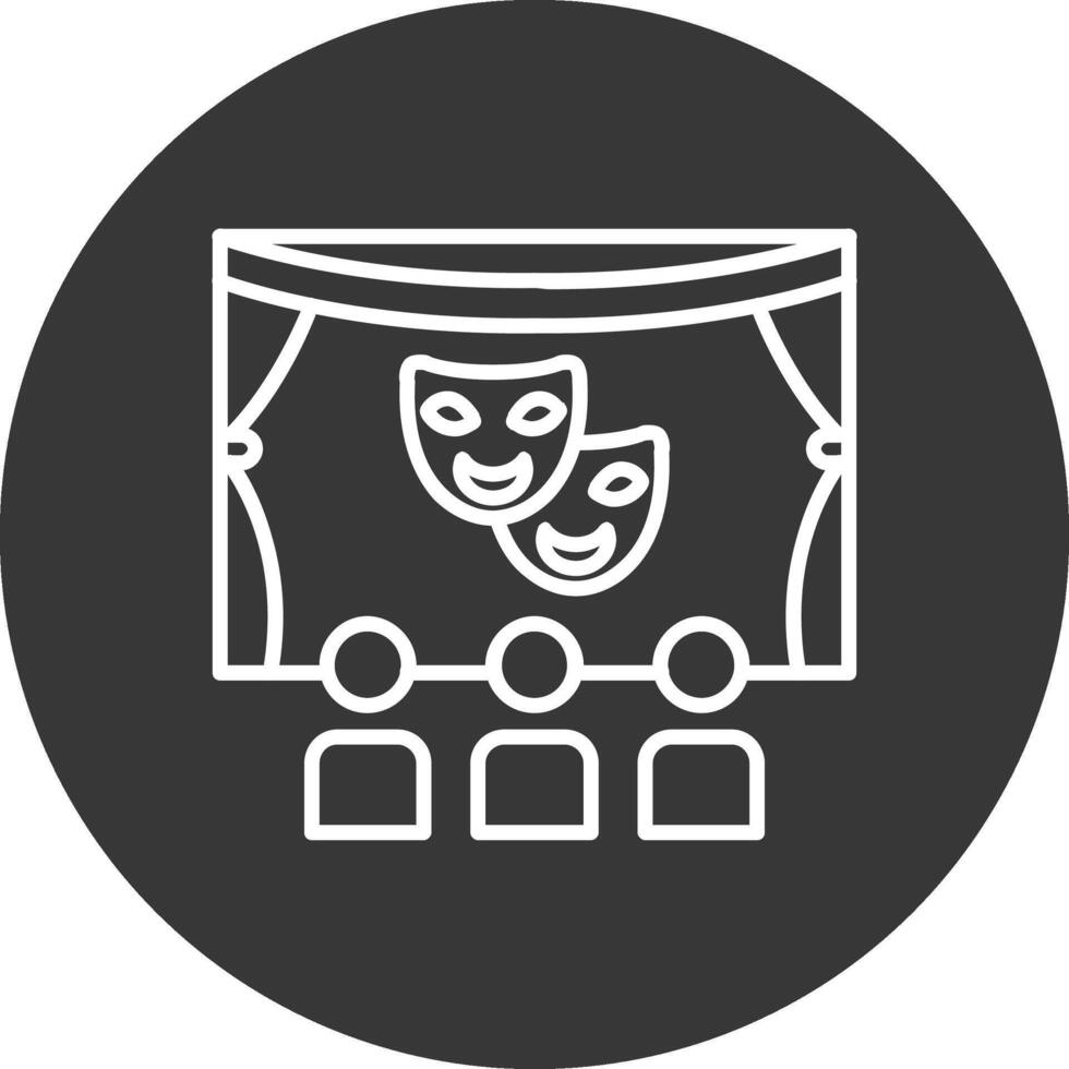 teatro línea invertido icono diseño vector