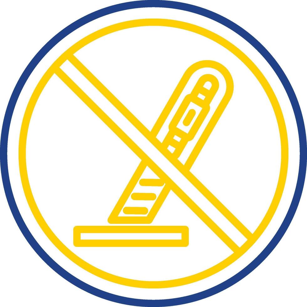 Prohibited Sign Line Two Colour Icon Design vector