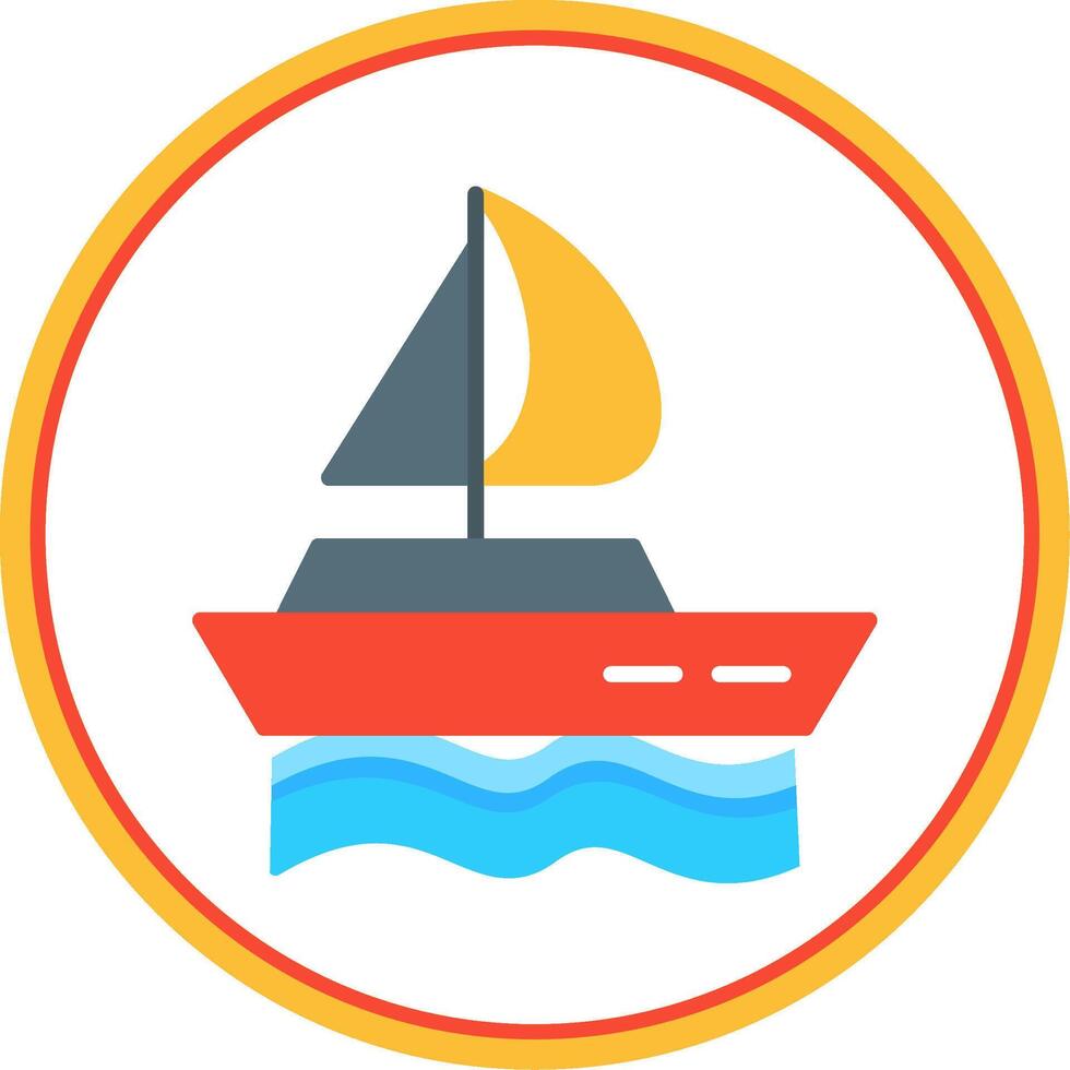 Boat Flat Circle Icon vector