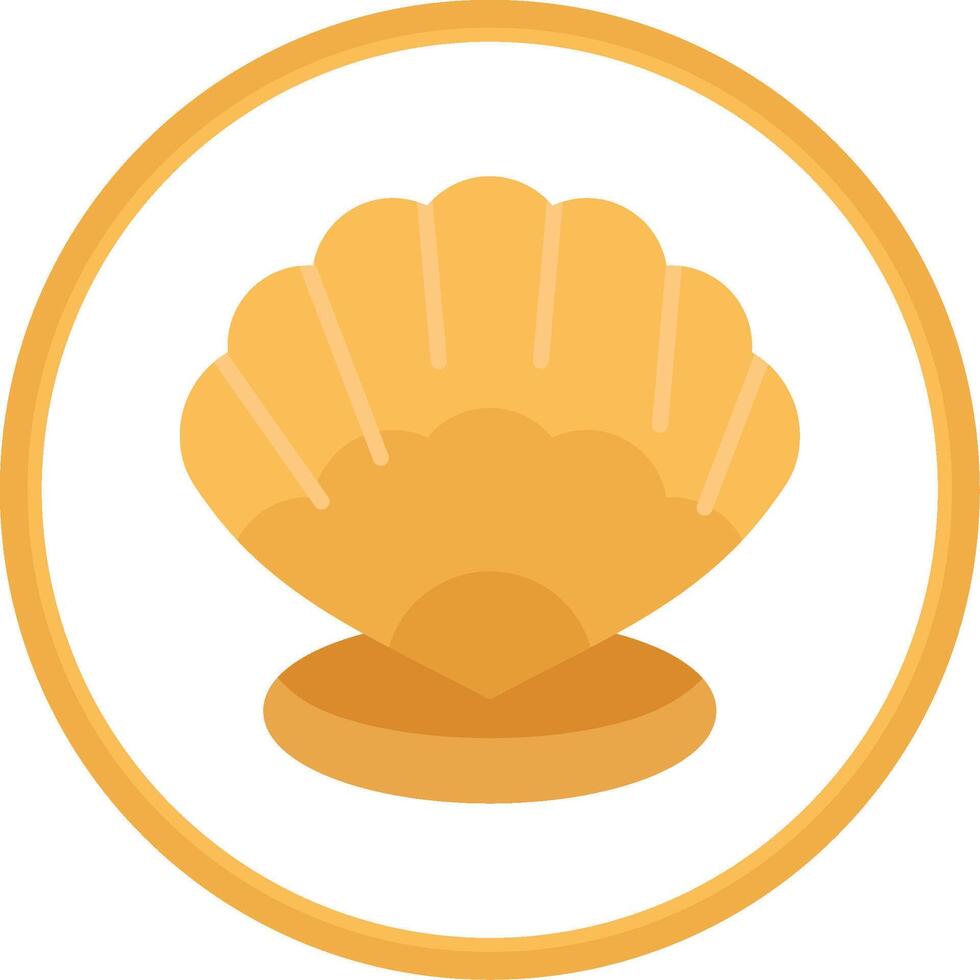 Shell Flat Circle Icon vector