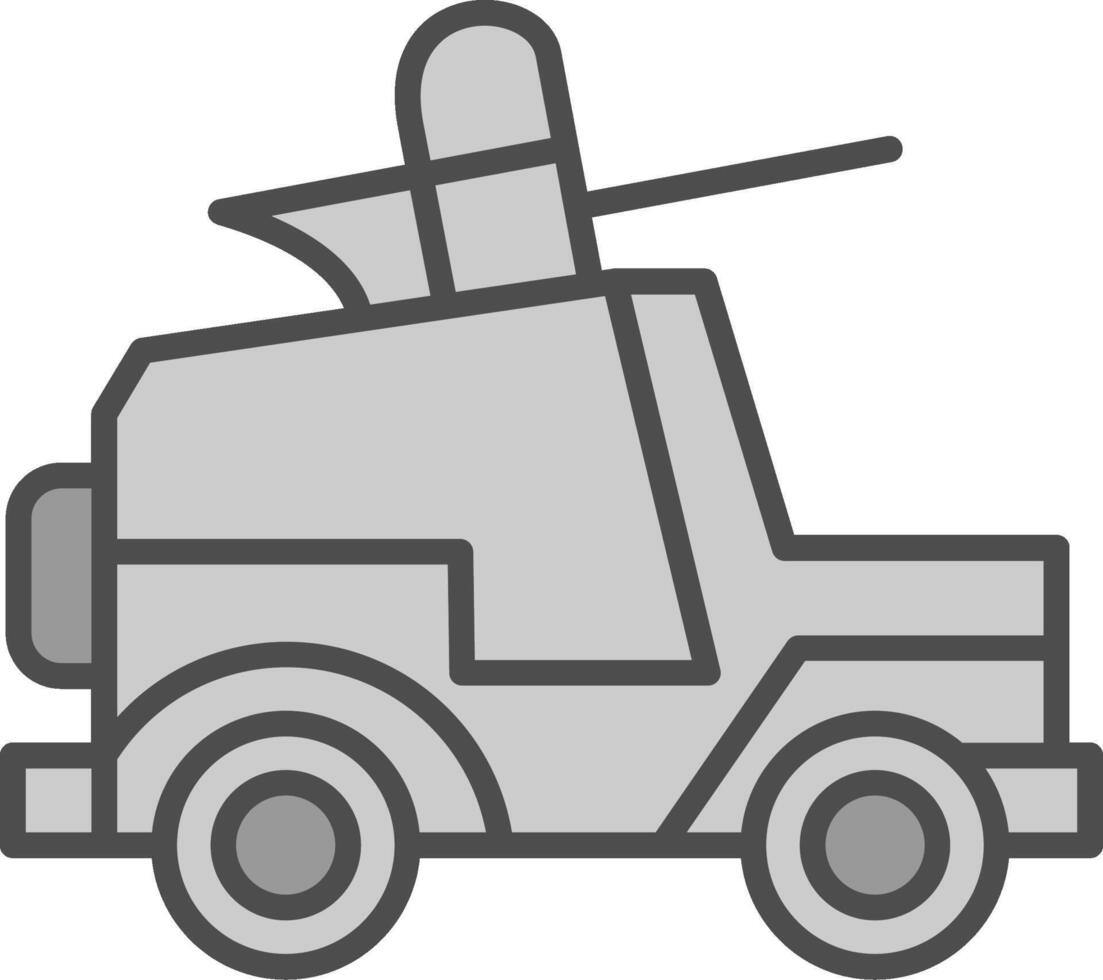 Jeep Line Filled Greyscale Icon Design vector