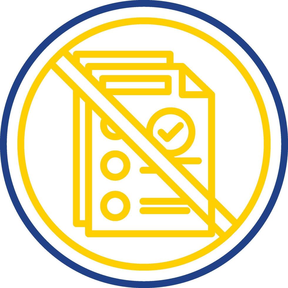 Prohibited Sign Line Two Colour Icon Design vector