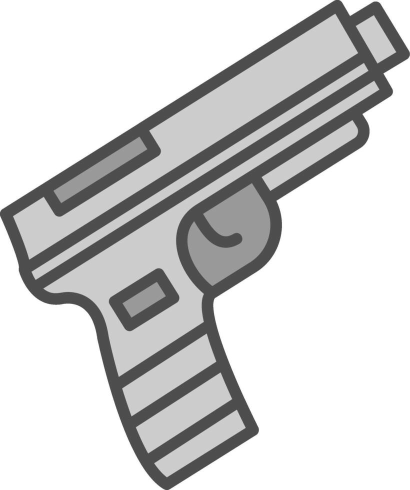 pistola línea lleno escala de grises icono diseño vector