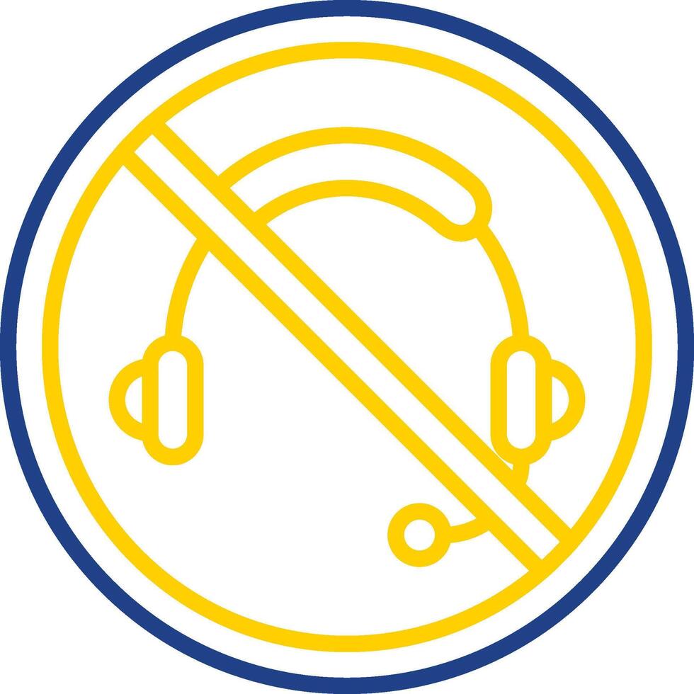 Prohibited Sign Line Two Colour Icon Design vector