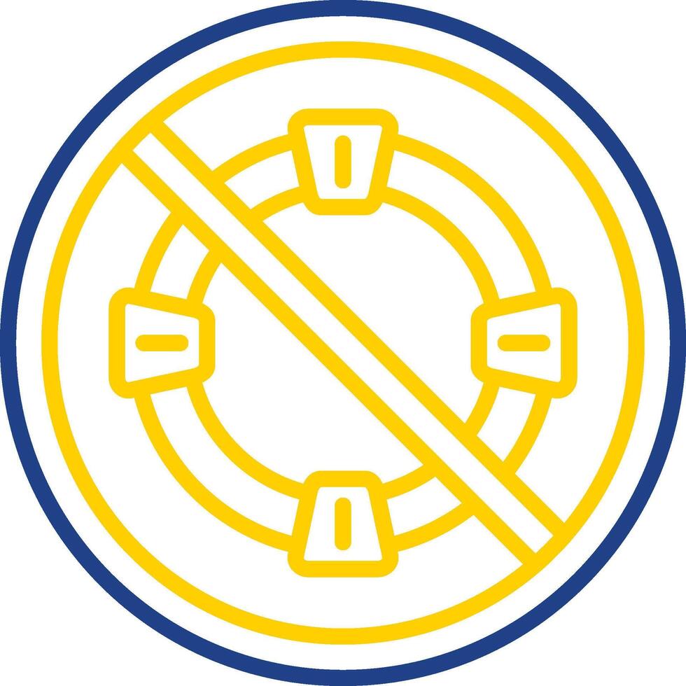 Prohibited Sign Line Two Colour Icon Design vector