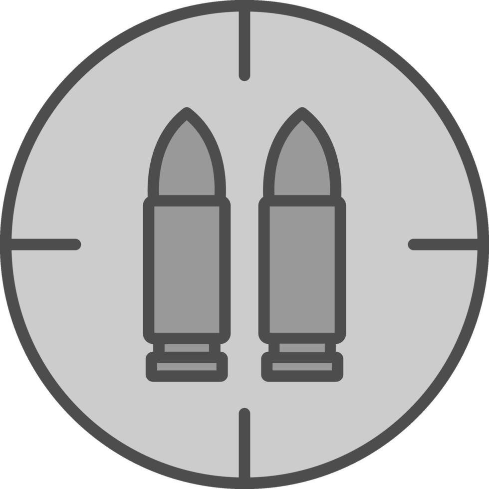 Ammo Line Filled Greyscale Icon Design vector