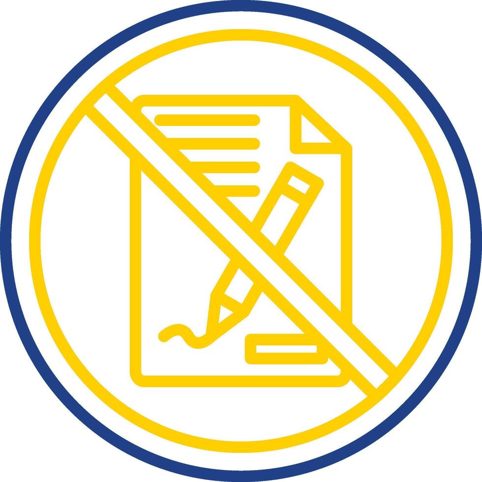 Prohibited Sign Line Two Colour Icon Design vector