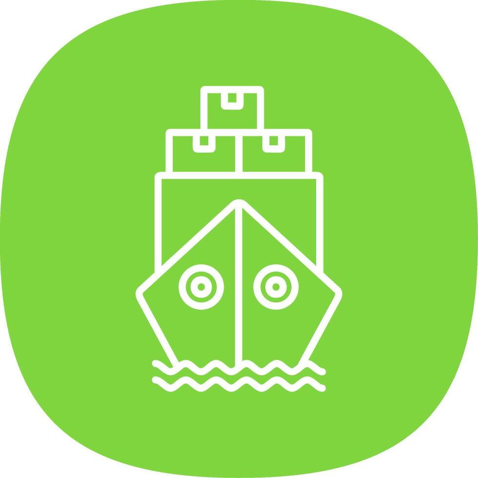 Ship By Sea Line Curve Icon Design vector