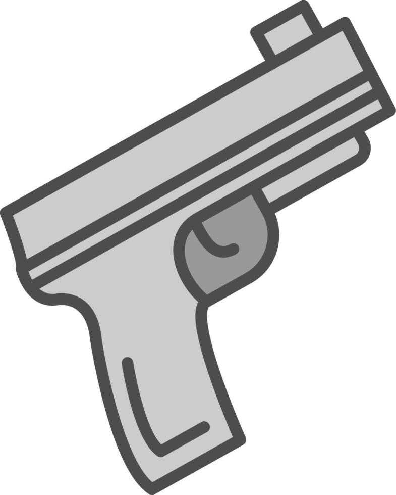 Pistol Line Filled Greyscale Icon Design vector