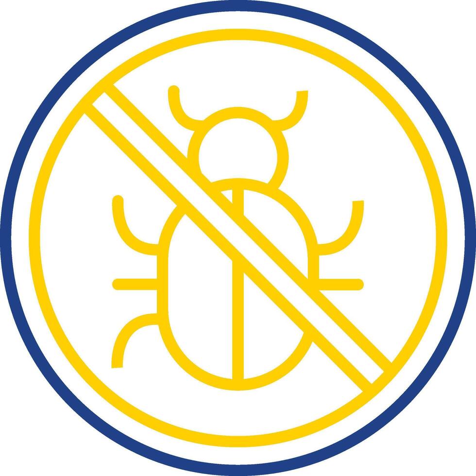 No Bug Line Two Colour Icon Design vector