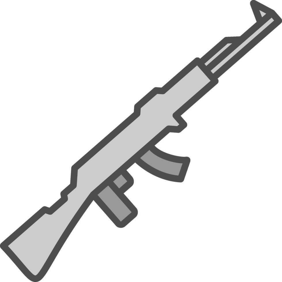 pistola línea lleno escala de grises icono diseño vector