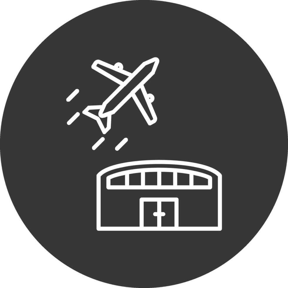 Airport Line Inverted Icon Design vector