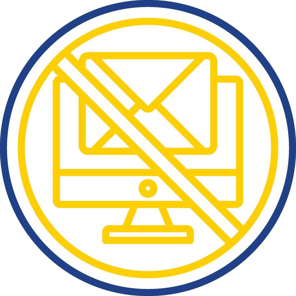 Prohibited Sign Line Two Colour Icon Design vector
