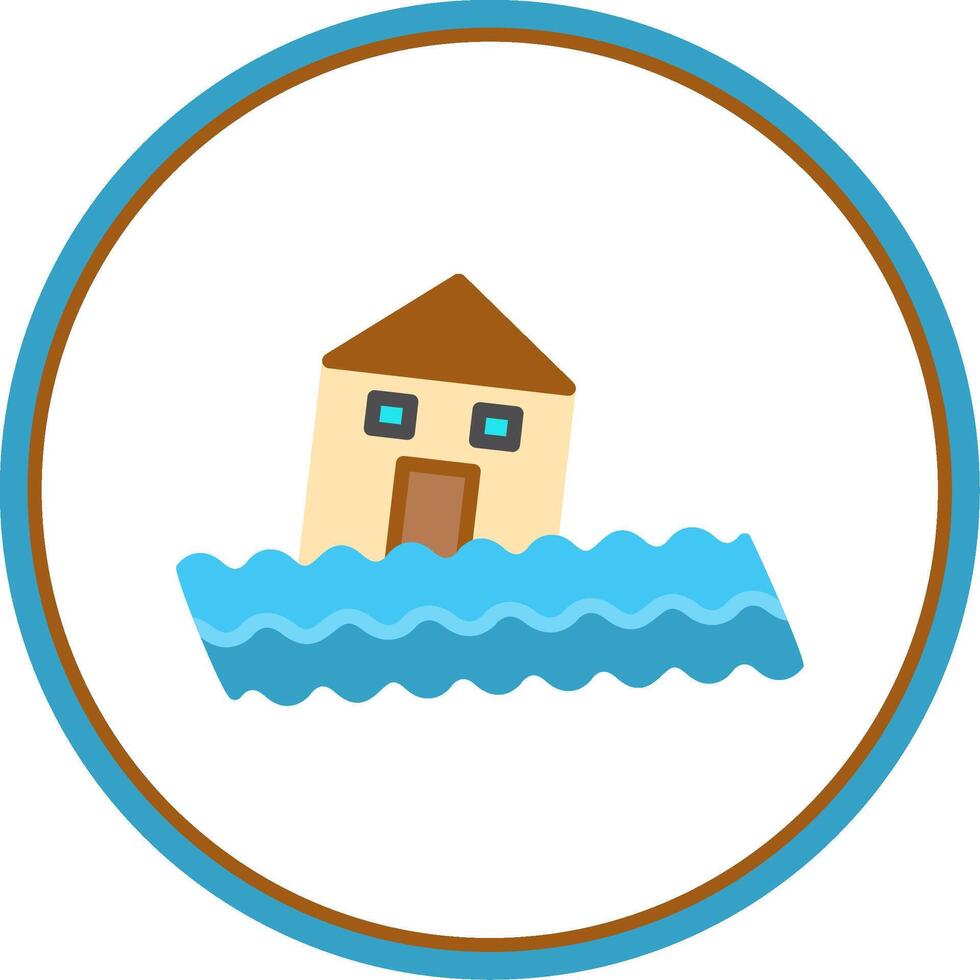 House Flat Circle Icon vector