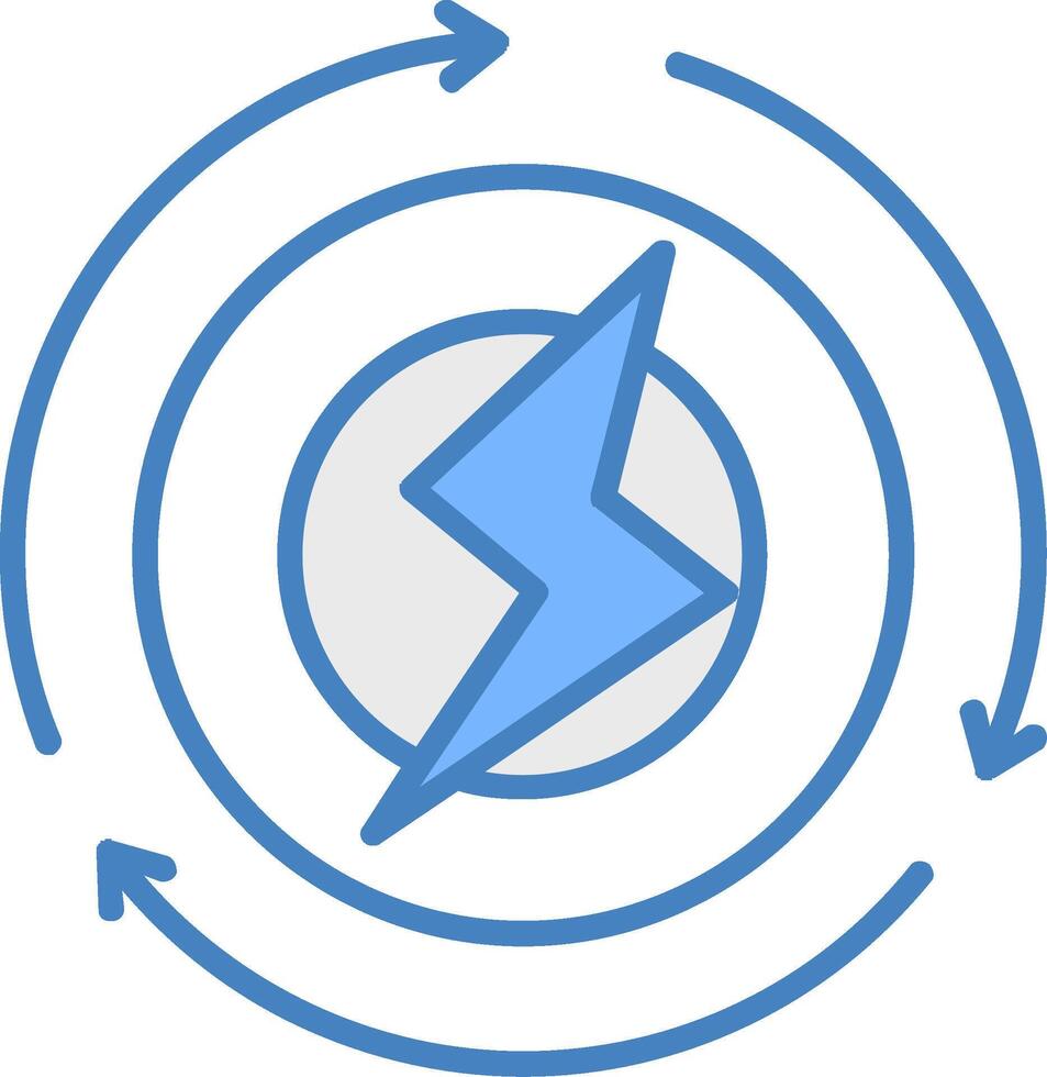 Renewable Energy Line Filled Blue Icon vector