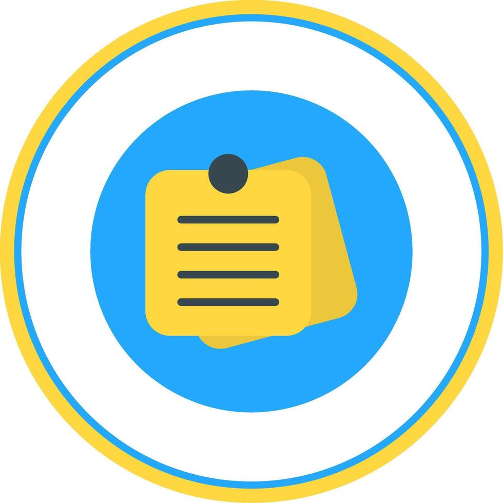 Sticky Notes Flat Circle Icon vector