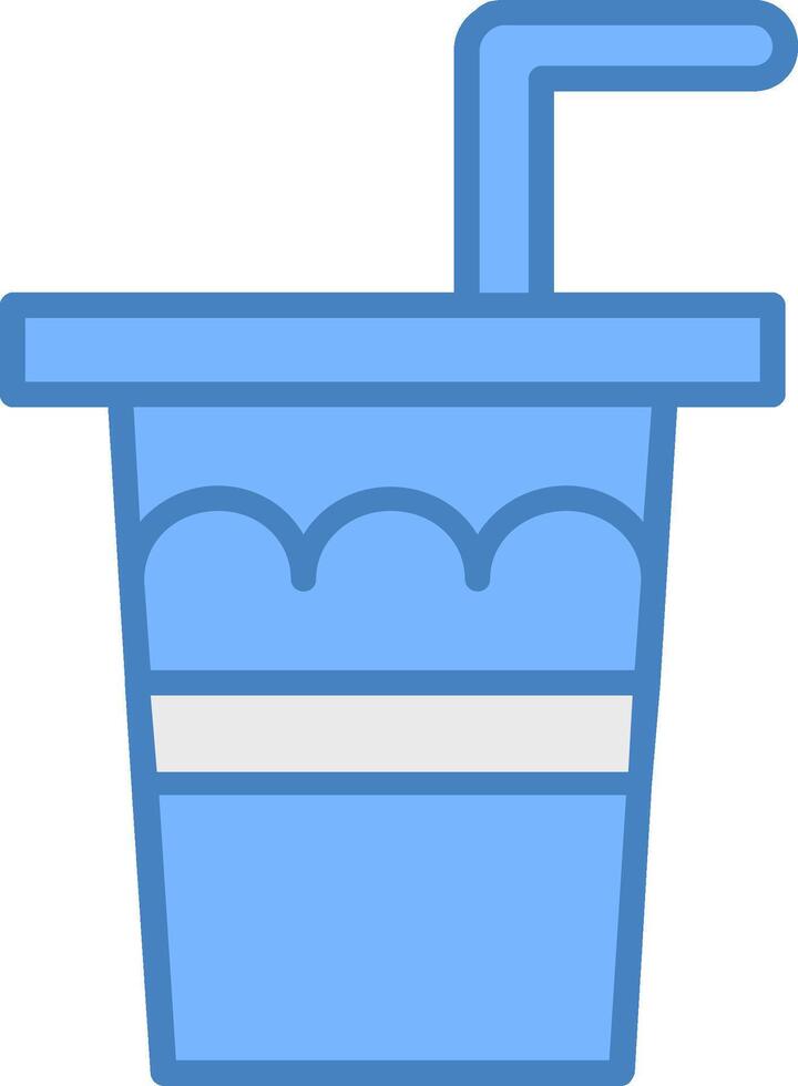 Soda Drink Line Filled Blue Icon vector
