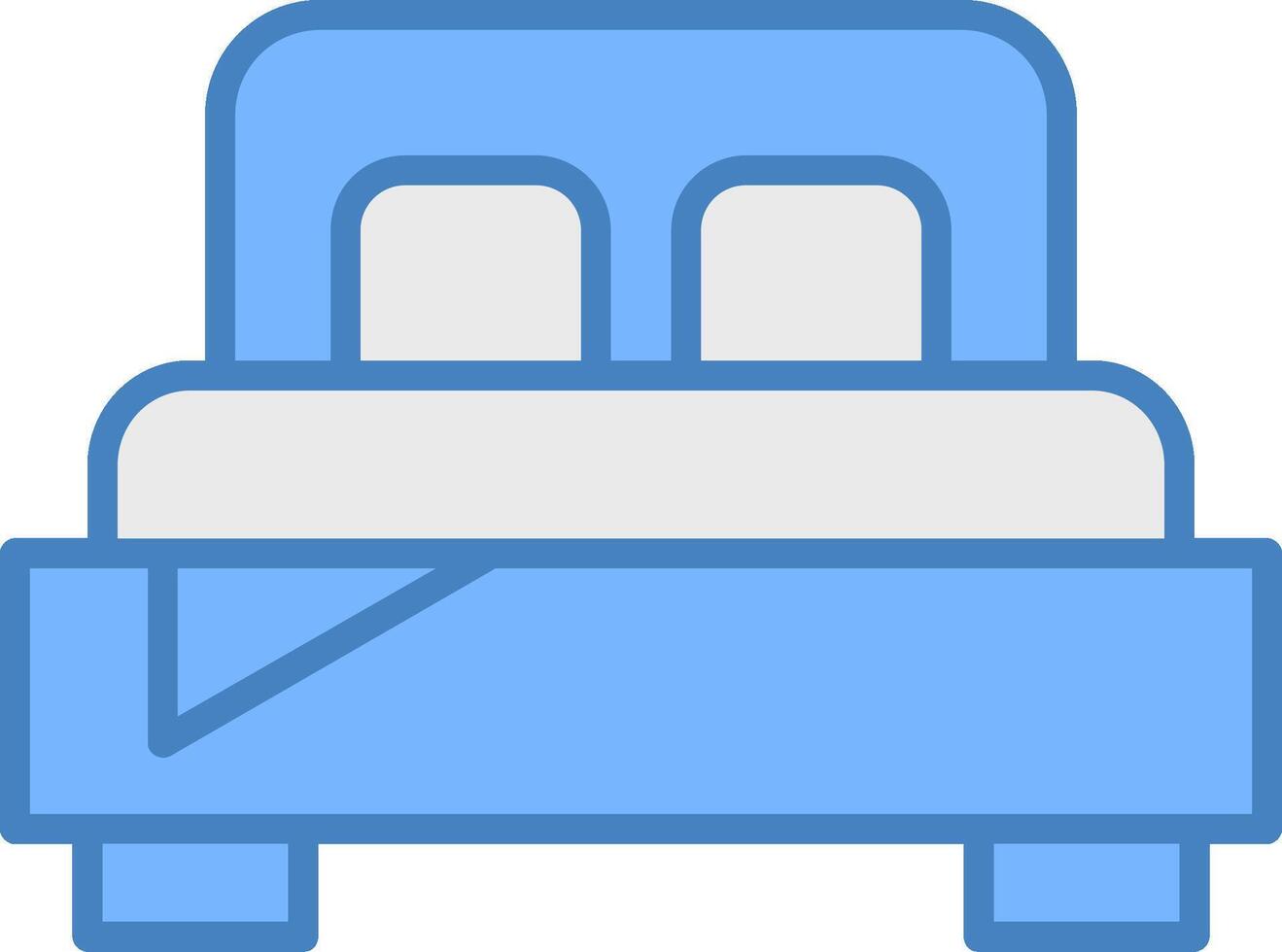 Bedroom Line Filled Blue Icon vector
