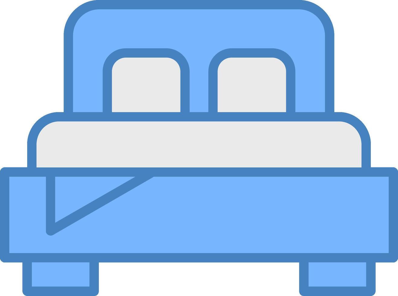 dormitorio línea lleno azul icono vector